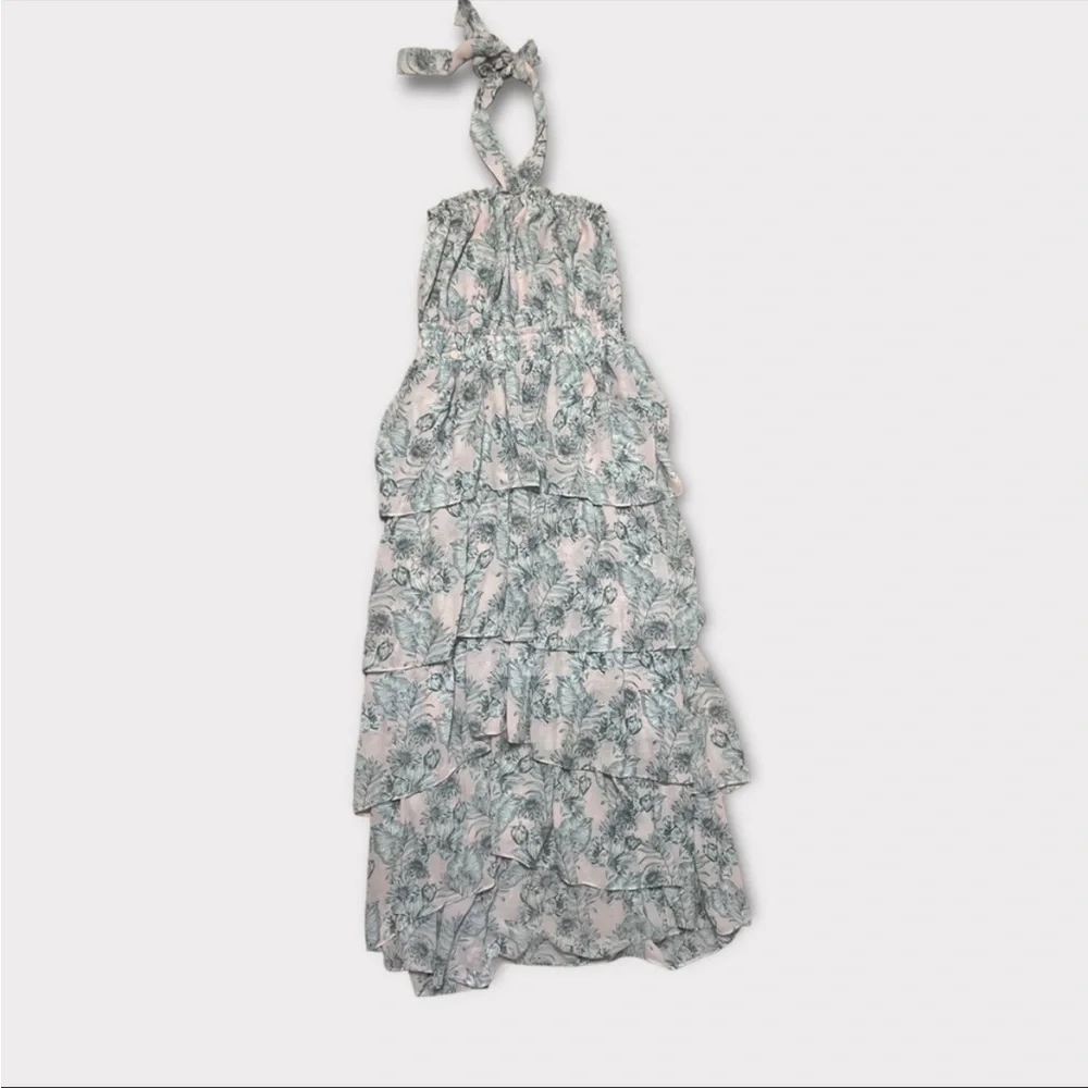 MISA Los Angeles Pink Floral Valeria Halter Midi Dress - Picture 6 of 10